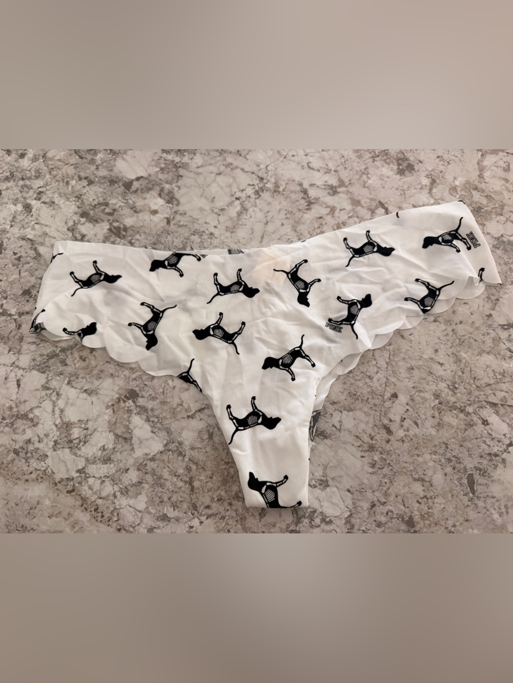 VS PINK Skeleton Dog Thong Panty NWT Large
